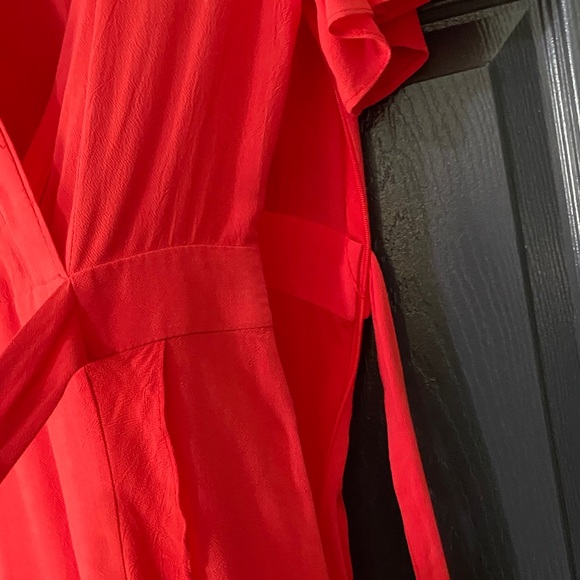 Love Riche Vibrant Red Ruffled Wrap Dress - Picture 5 of 8